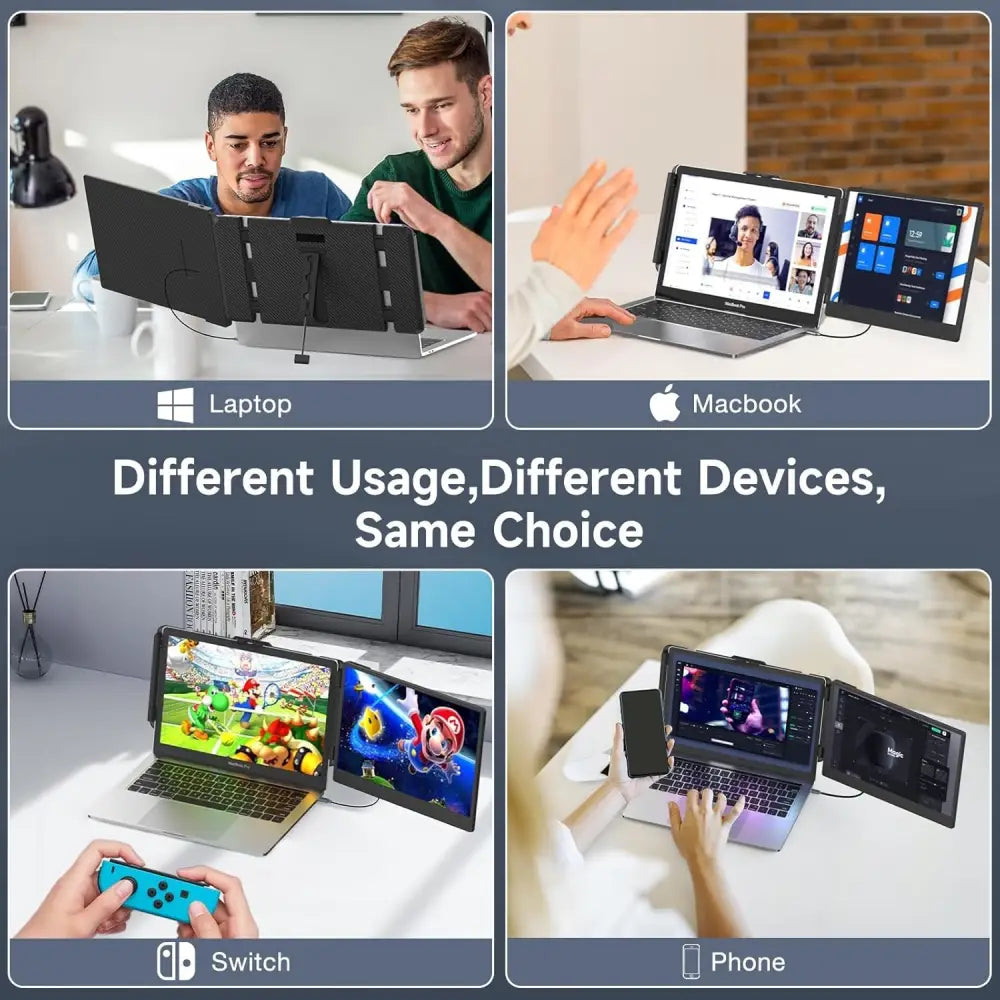 14 Inch FHD 1080P IPS Portable Monitor, Laptop Screen Extension for 13-17.3 Inch Laptop/Mobile Phone/PC/Xbox/PS/Switch/MacBook