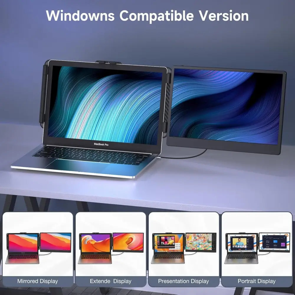14 Inch FHD 1080P IPS Portable Monitor, Laptop Screen Extension for 13-17.3 Inch Laptop/Mobile Phone/PC/Xbox/PS/Switch/MacBook