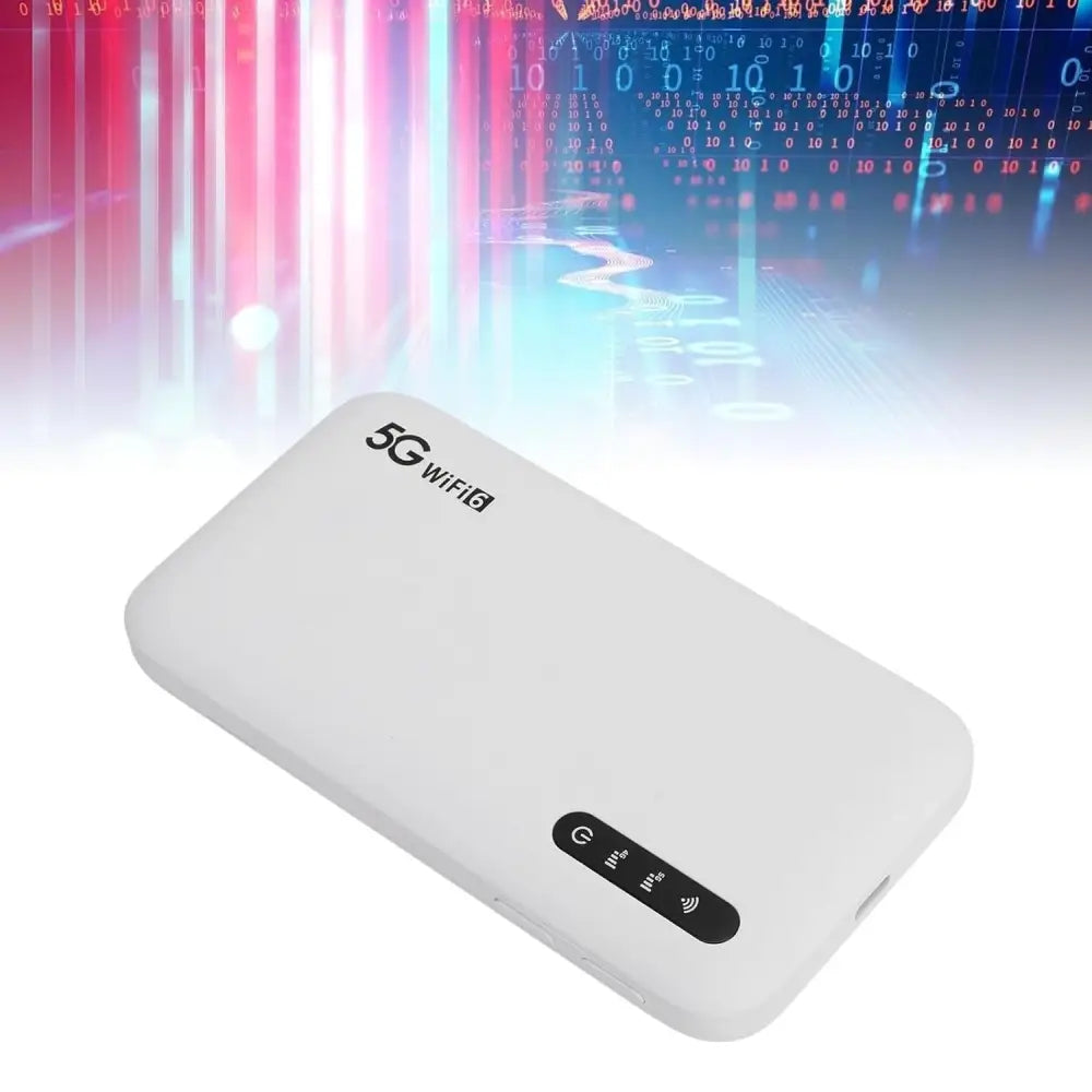 5G WiFi 6 Mobile Access Point, 6100MAh Pocket Portable Router Compatible with 16 Devices, Portable Hotspot Router with SIM Card Slot