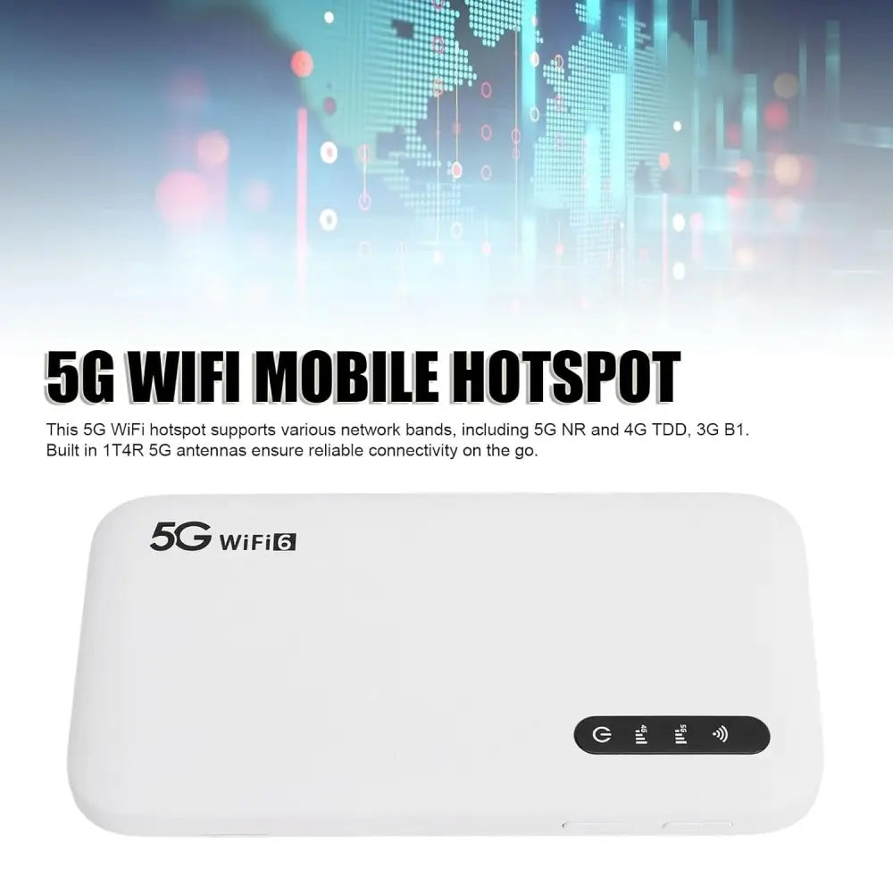 5G WiFi 6 Mobile Access Point, 6100MAh Pocket Portable Router Compatible with 16 Devices, Portable Hotspot Router with SIM Card Slot
