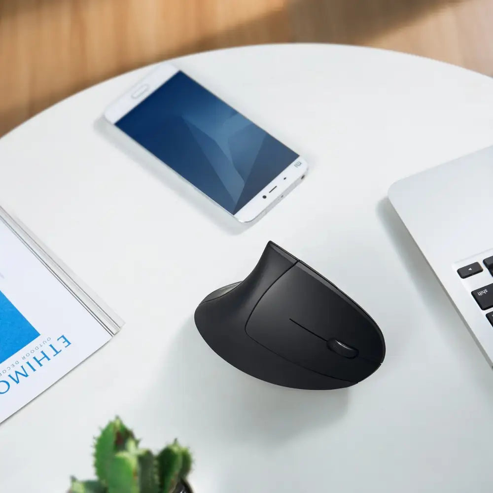 Anker 2.4G Wireless Vertical Ergonomic Optical Mouse 800/1200 /1600 DPI 5 Buttons for Laptop Desktop PC MacBook - Black