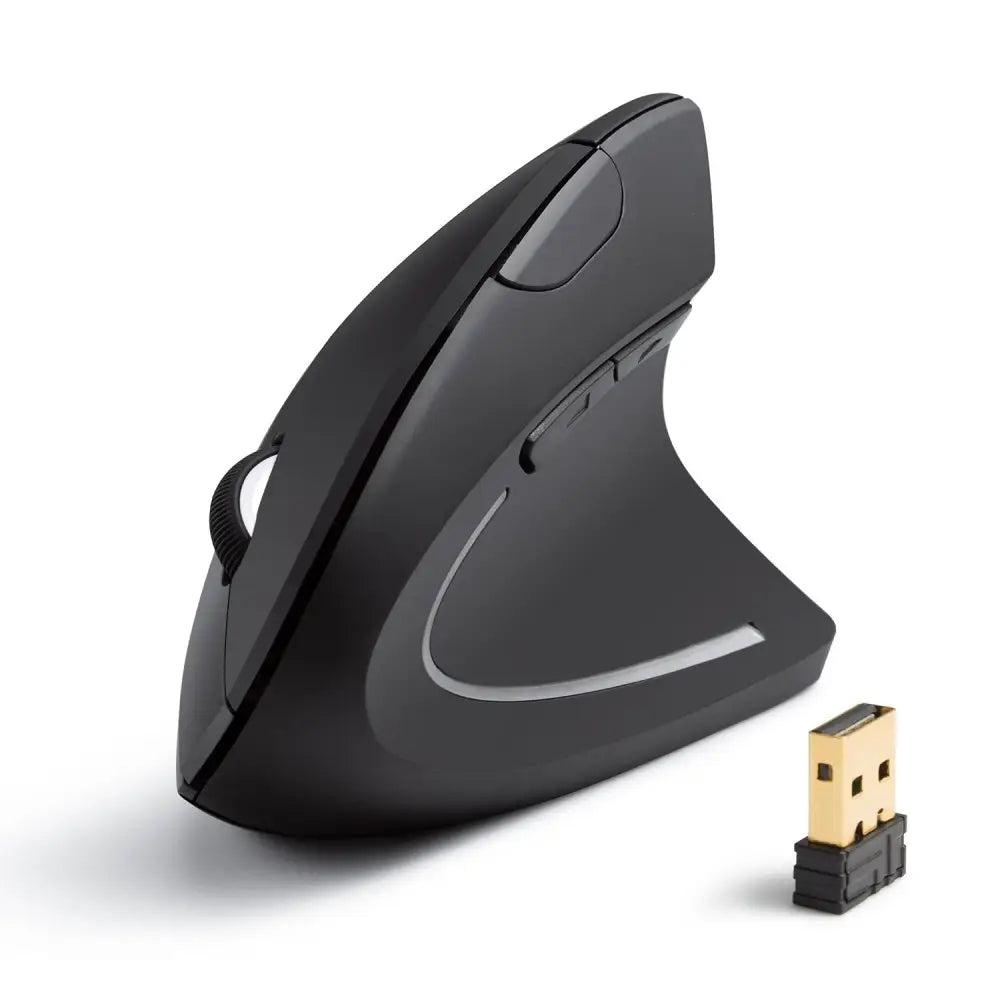 Anker 2.4G Wireless Vertical Ergonomic Optical Mouse 800/1200 /1600 DPI 5 Buttons for Laptop Desktop PC MacBook - Black