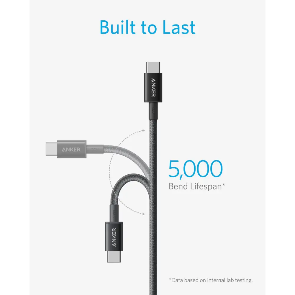 Anker USB C to USB C Cable Type C Charging Cord Fast Charge(10FT,100W) for iPhone 16/16 pro MacBook and More(USB