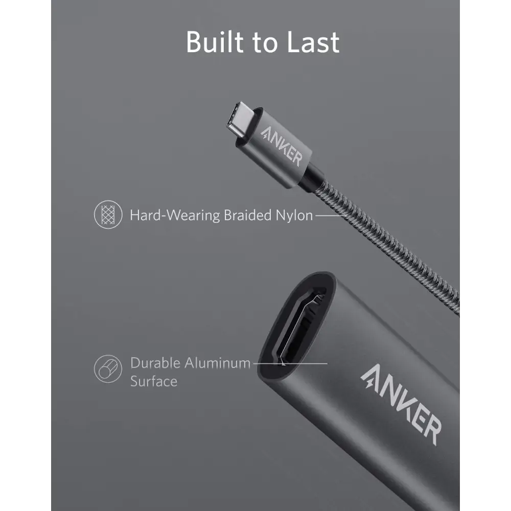 Anker USB C to HDMI Adapter (4K@60Hz) 310 USB-C Adapter (4K HDMI) for MacBook Pro MacBook Air Pixelbook XPS and More