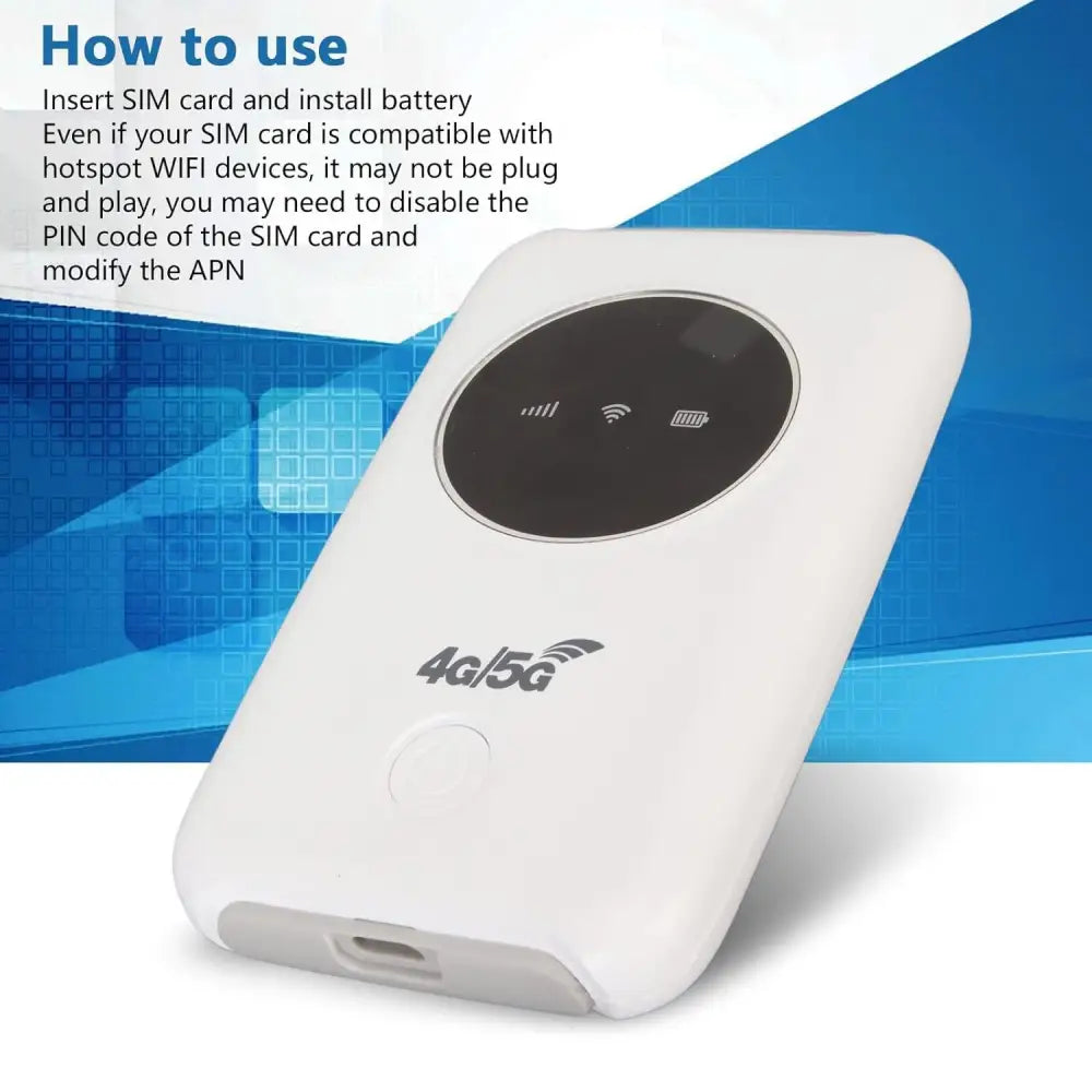 Annadue 4G LTE USB WiFi Modem, 5G WiFi Hotspot Device Unlocked Mobile Router 300Mbps with SIM Card Slot, Portable Wireless Network Router for Travel, Car, Activities