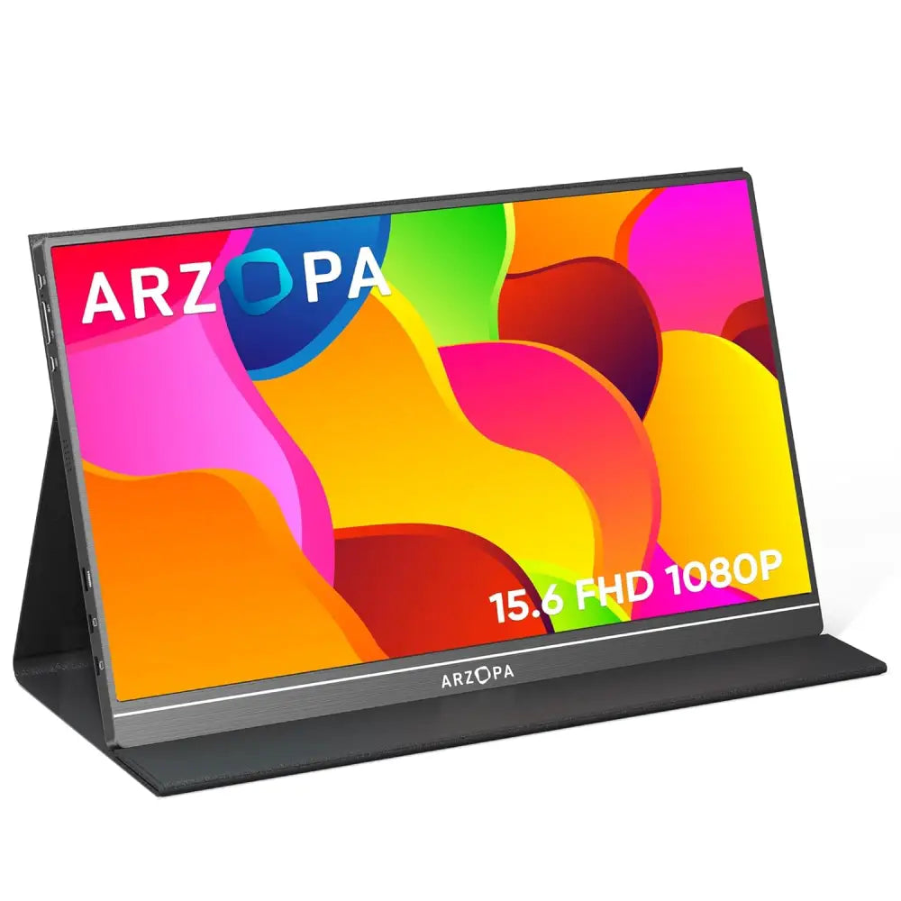 ARZOPA Portable Monitor 15.6’’ 1080P FHD Laptop Monitor USB C HDMI Computer Display HDR Eye Care External Screen
