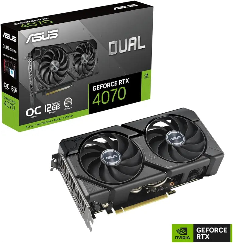 ASUS Dual Geforce RTX 4070 EVO OC Edition 12GB GDDR6X Gaming Graphics Card (Nvidia Geforce RTX4070 DLSS 3, Pcie 4.0, 1X HDMI 2.1A, 3X Displayport 1.4A, DUAL-RTX4070-O12G-EVO, Black)