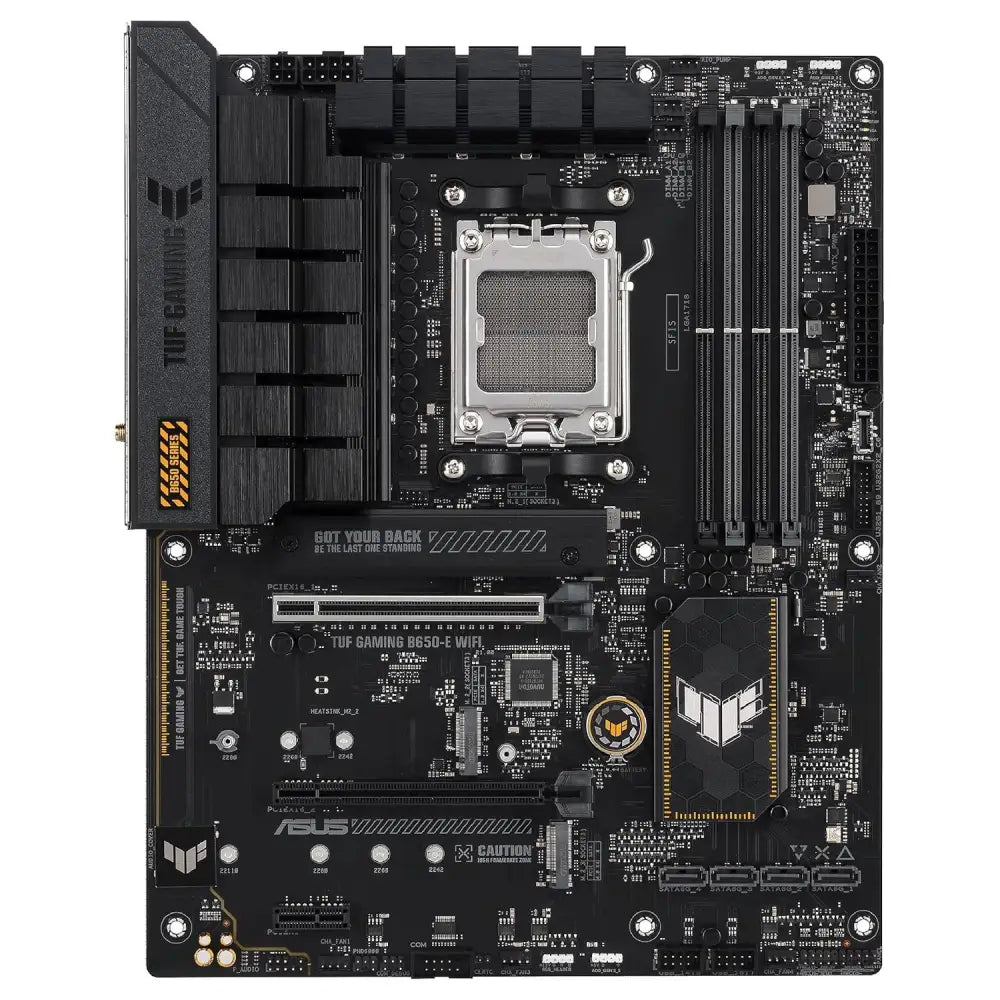 Asus TUF Gaming B650-E WiFi, AMD B650, AM5, ATX, 4 DDR5, HDMI, DP, Wi-Fi 6E, 2.5G LAN, PCIe4, 3X M.2