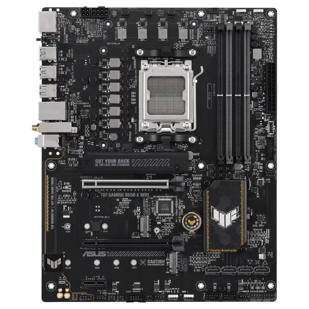 Asus TUF Gaming B650-E WiFi, AMD B650, AM5, ATX, 4 DDR5, HDMI, DP, Wi-Fi 6E, 2.5G LAN, PCIe4, 3X M.2