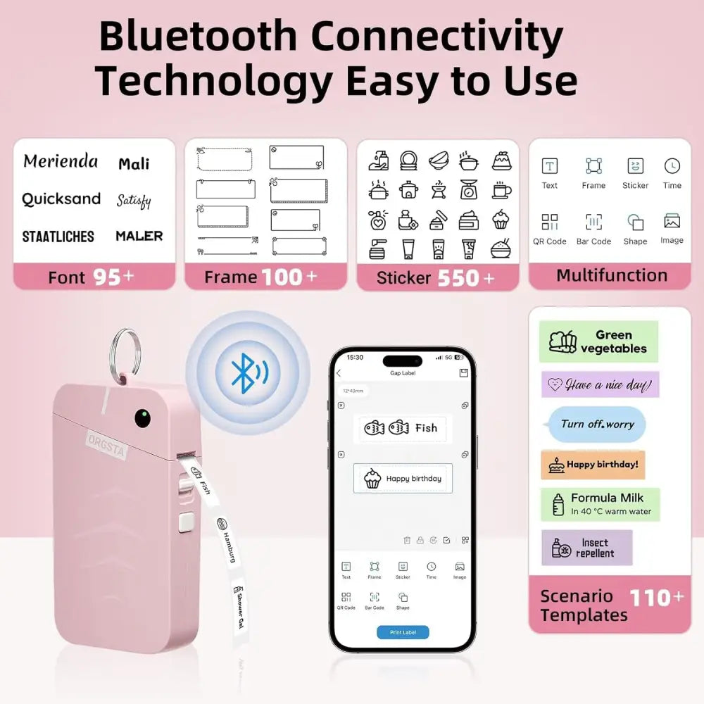 Bluetooth Mini Label Printer for iOS and Android