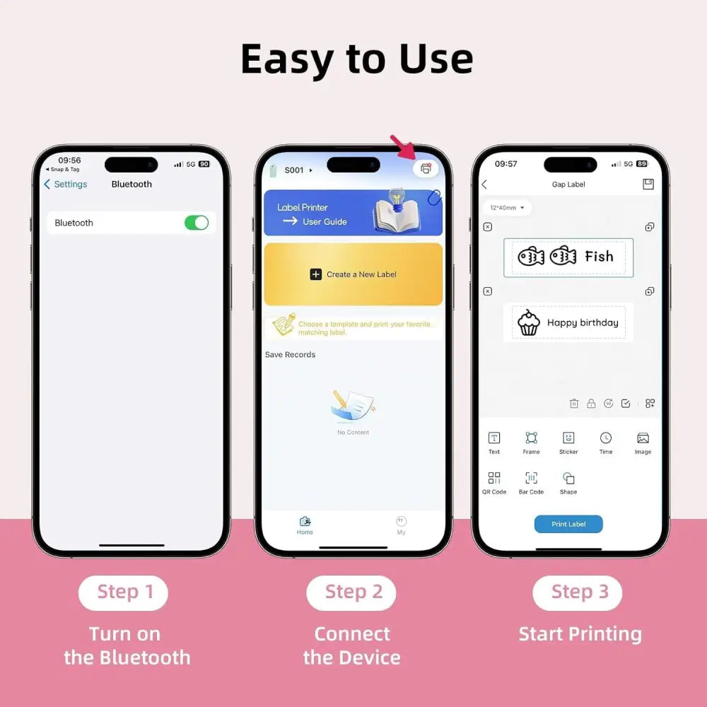 Bluetooth Mini Label Printer for iOS and Android