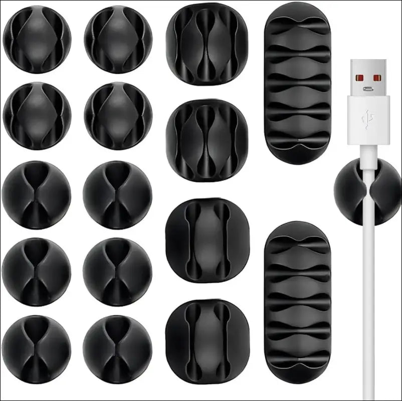 Cable Clips Cable Holder, 16 Pieces Multi-Purpose Cable Guide Cable Organiser Set, Cable Organiser, Cable Management for Desk, Power Cable, USB Charging Cable, Chargers, Audio...