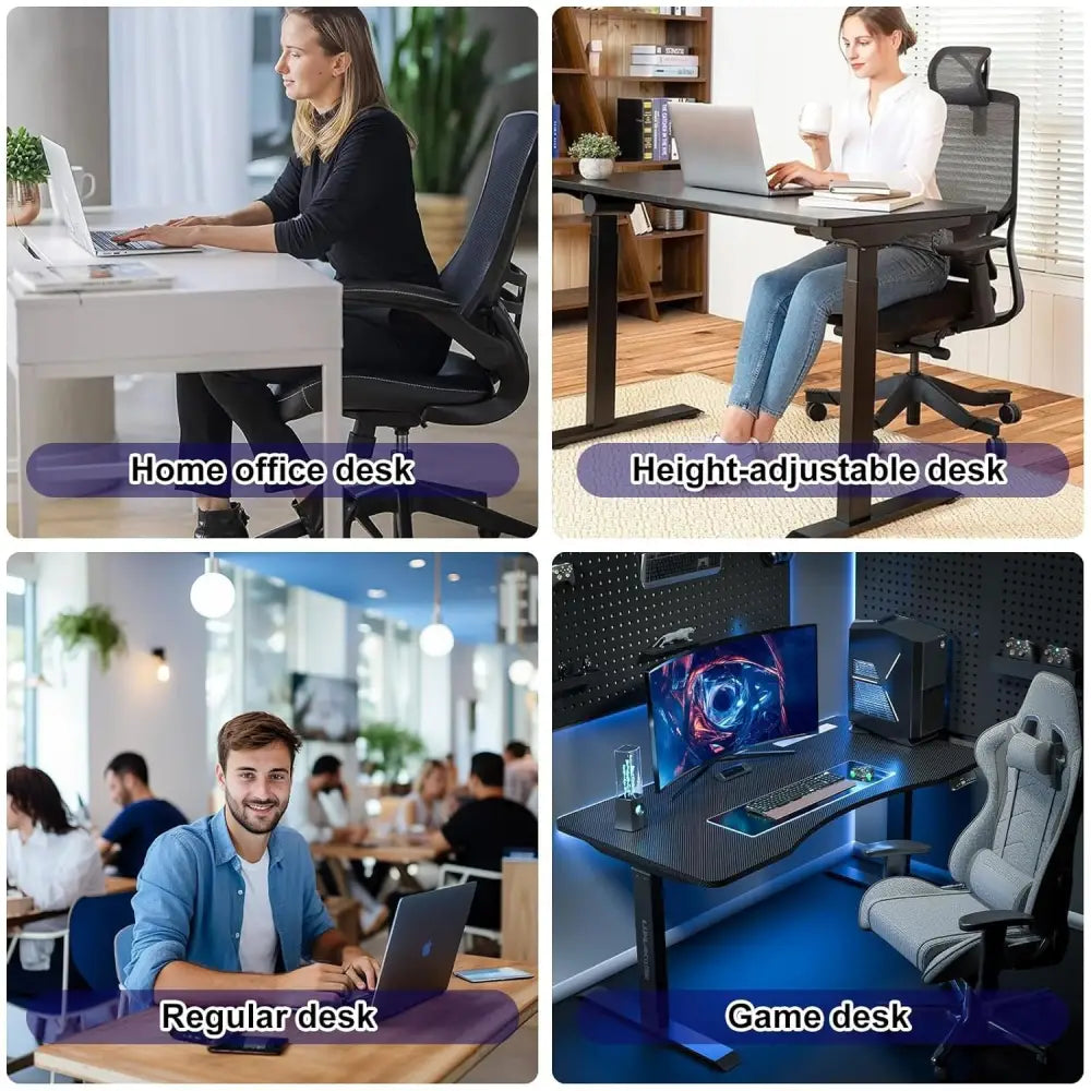 Cable Net Desk, Cable Management Desk for Under Table, Cable Channels, Cable Tray, Cable Trays with 8 Hooks, Adjustable Cable Velcro Straps, Cable Holder, Cable Clips for PC...