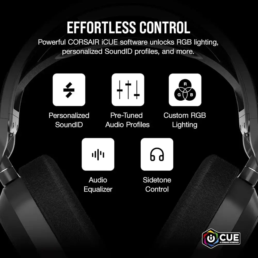 Corsair HS80 MAX Wireless Multiplatform Gaming Headset with Bluetooth - Dolby Atmos - Broadcast Quality Microphone - iCUE Compatible - PC, Mac, PS5, PS4, Mobile - Steel Grey