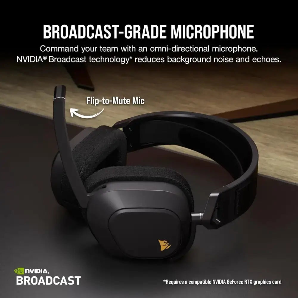 Corsair HS80 MAX Wireless Multiplatform Gaming Headset with Bluetooth - Dolby Atmos - Broadcast Quality Microphone - iCUE Compatible - PC, Mac, PS5, PS4, Mobile - Steel Grey