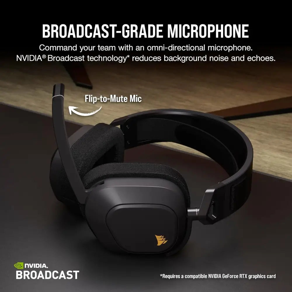 Corsair HS80 MAX Wireless Multiplatform Gaming Headset with Bluetooth - Dolby Atmos - Broadcast Quality Microphone - iCUE Compatible - PC, Mac, PS5, PS4, Mobile - Steel Grey