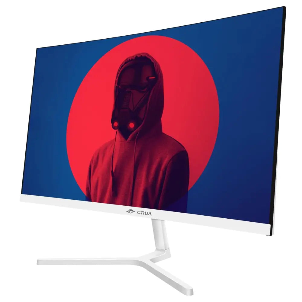 CRUA 24 Inch White Monitor, FHD(1920×1080p) 75Hz 99% sRGB Computer Monitor, LED Filter Blue Light 178° Wide Viewing Angle Curved Monitor for Home, Office and Dormitory(HDMI,...