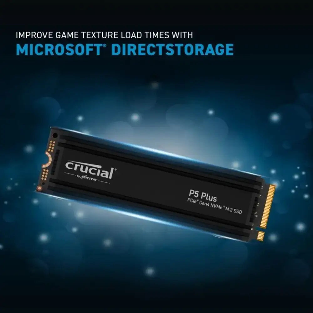 CRUCIAL 2TB PCIe Gen4 NVMe M.2 SSD, CRUCIAL P5 PLUS WITH HEATSINK ,CT2000P5PSSD5