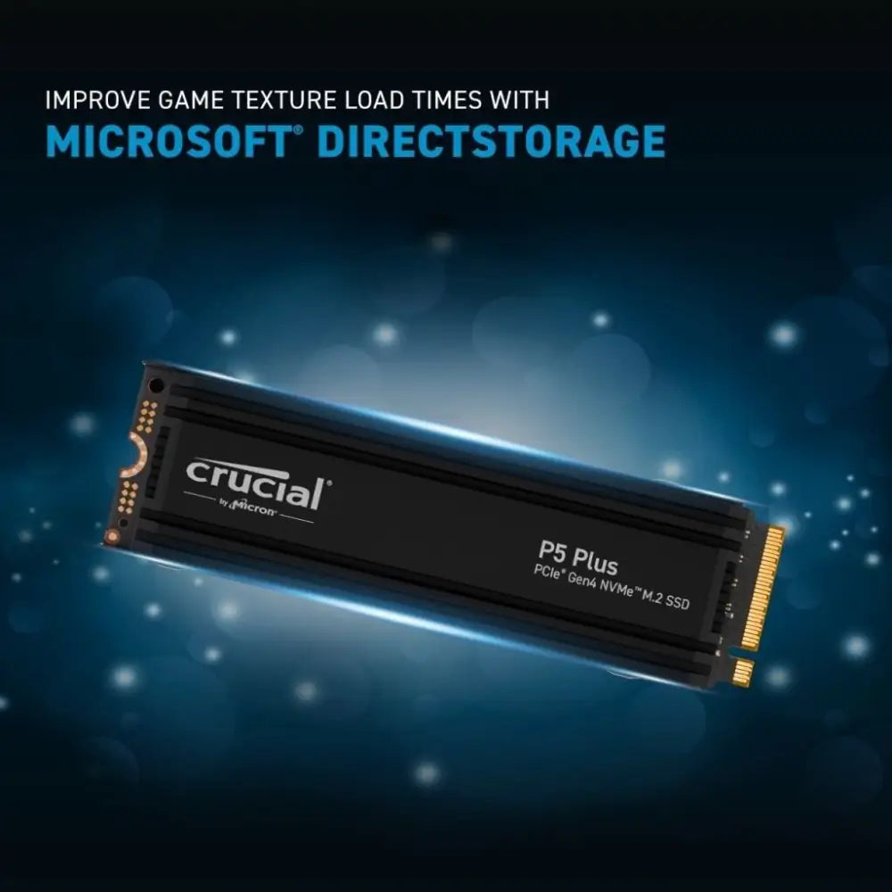 CRUCIAL 2TB PCIe Gen4 NVMe M.2 SSD, CRUCIAL P5 PLUS WITH HEATSINK ,CT2000P5PSSD5