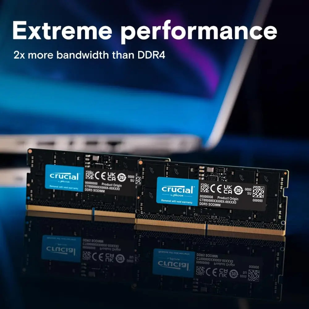 Crucial CT2K64G56C46S5 DDR5 RAM 128GB Kit (2x64GB) 5600MHz SODIMM CL46, Memory Module for Laptop/Notebook, Mini PC, High Performance RAM