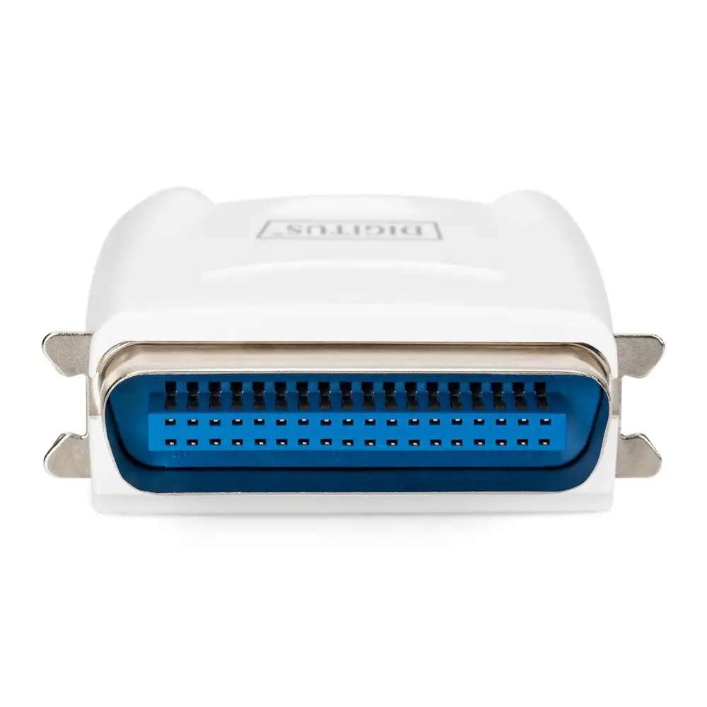 DIGITUS Fast Ethernet Print Server with Parallel Port, 1x RJ45, 1x DB-36-pin Male, Printer Server, DHCP Capable, TCP/IP, Easy Installation, Includes Power Supply, White