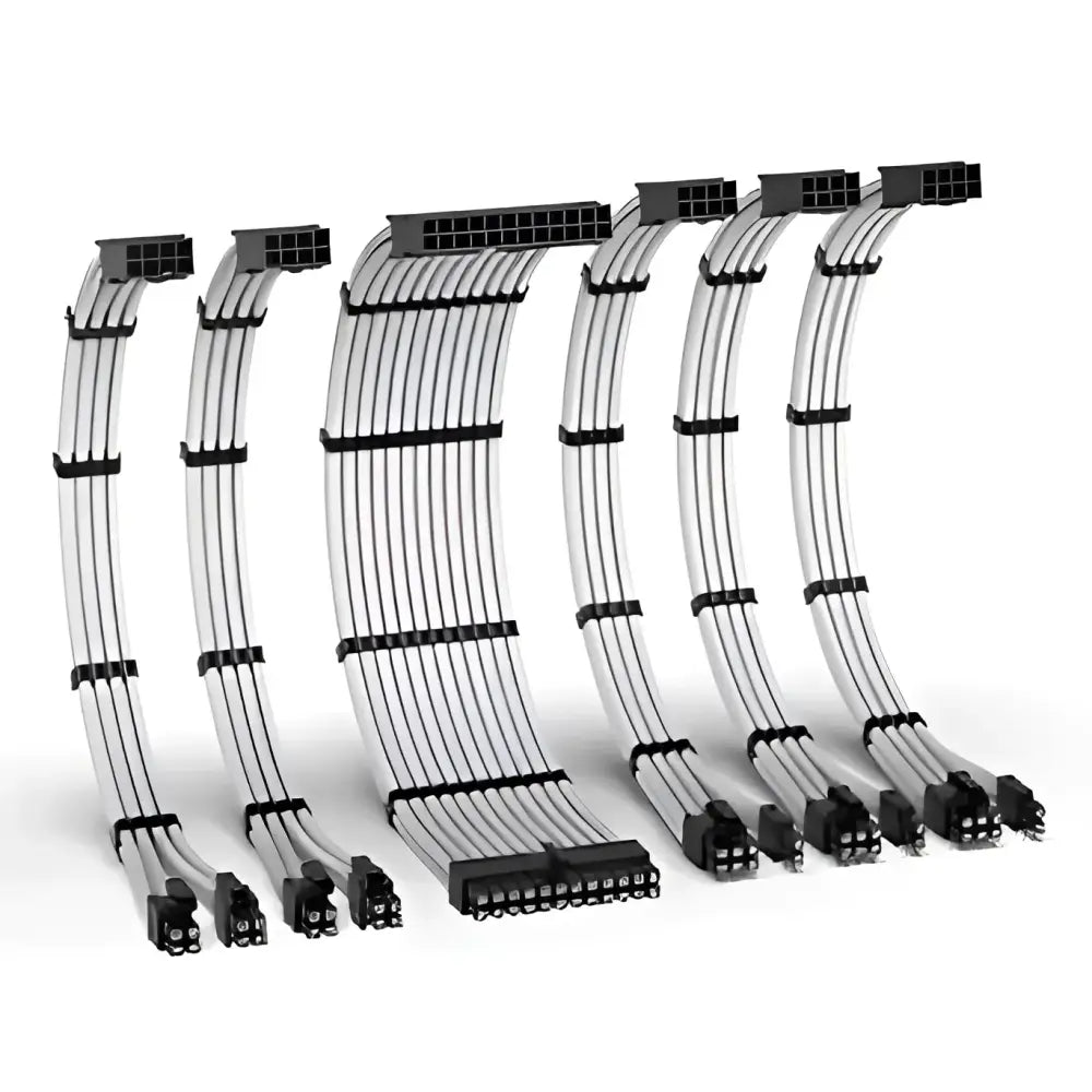 EZDIY-FAB PSU Cable Extension Kit,16Awg Power Supply Extension Cable,1X24Pin/2X4 + 4 Eps/3X6 + 2 Pci-E,Custom PC Sleeve