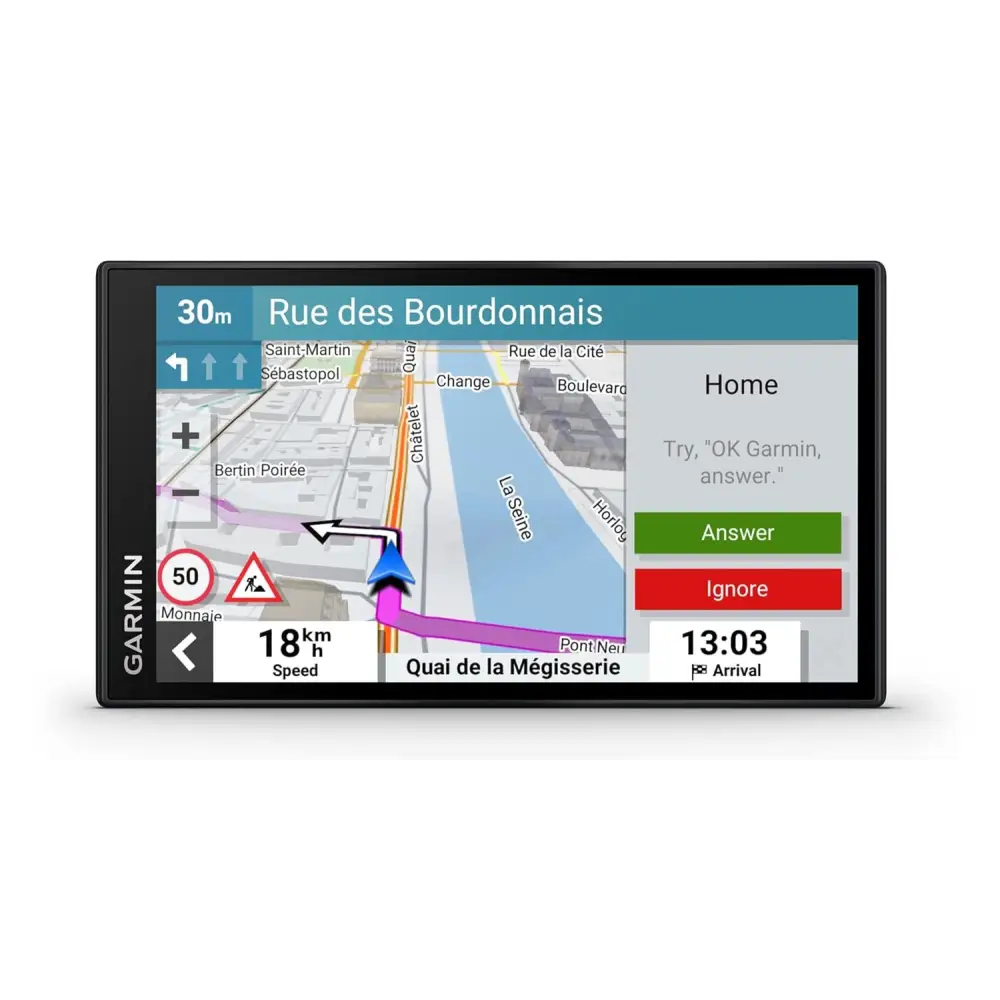 Garmin DriveSmart 66,GPS Sat Nav, 6" Display, Map Updates for UK, Ire and Full Europe, Live Traffic via app, Bluetooth Hands-Free Calling,Voice Commands/Smart Features