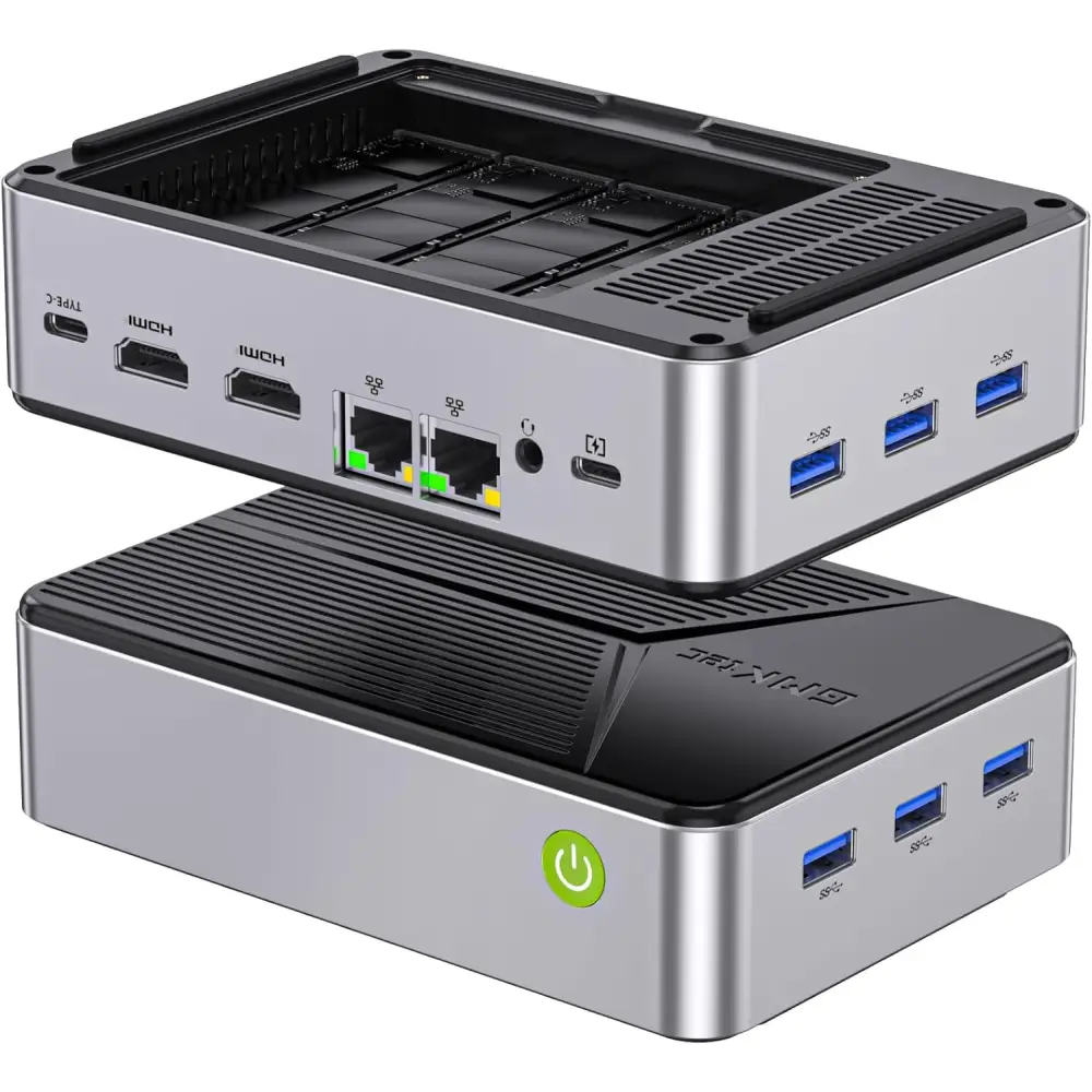GMKtec Mini PC Intel N150 Windows 11 Pro (3.6GHz) 16GB DDR4 1TB PCIe M.2 NVMe SSD Desktop Computer 4K Dual HDMI