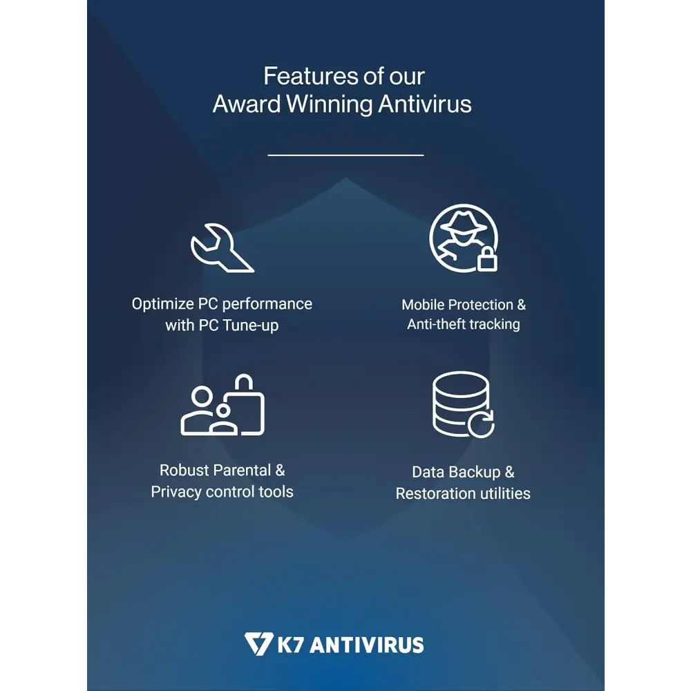 K7 Ultimate Security Antivirus Software 2025 |1 Devices, 1 Year| Threat Protection, Internet Security,Data Backup,Mobile Protection laptop,PC, Mac®,Phones,Tablets-No CD