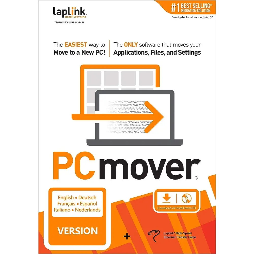 Laplink PCmover Professional 11 mit High-Speed Kabel (1 Nutzung) - Der einfachste Weg, auf einen neuen PC umzuziehen!