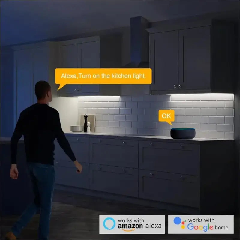 LRGBST 5 V USB WiFi COB LED Strip, 6000 K 2 m White COB LED Strip with Tuya App, Smart Life App for Indoor Living Room Display Cabinet Decorating Lighting