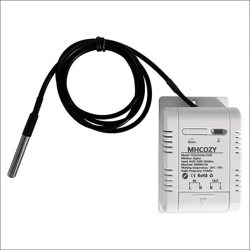 MHCOZY Zigbee Temperature Sensor Controller with Waterproof Probe, Tuya App Remote 16A Smart Switch (Tuya Zigbee Hub Required)
