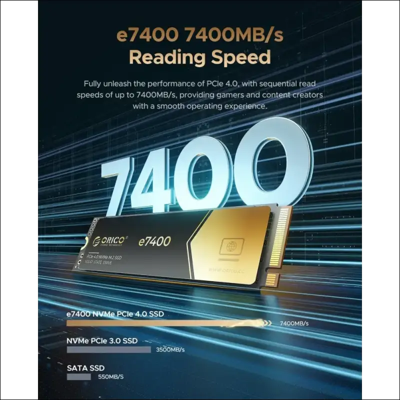 ORICO E7400 PCIe4.0 M.2 NVMe SSD 7400MB/S Internal Solid State Drive 2TB 4TB AU