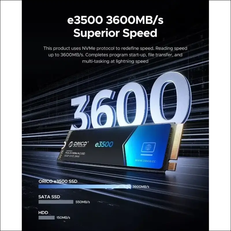 ORICO M.2 SSD 1 2 4TB NVMe PCle3.0 Gen3x4 3500M Internal Solid State Drive PC