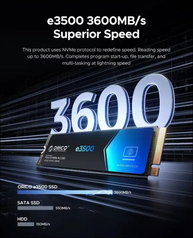 ORICO M.2 SSD 1 2 4TB NVMe PCle3.0 Gen3x4 3500M Internal Solid State Drive PC