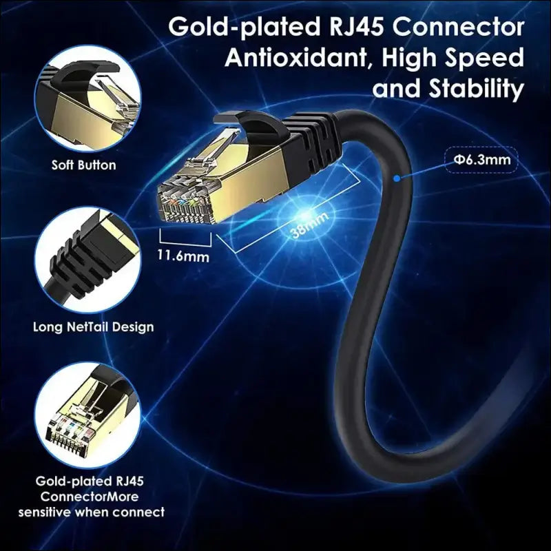 Professional Series Cat 8 Ethernet Cable Network Cord High Speed 40Gbps 2000Mhz