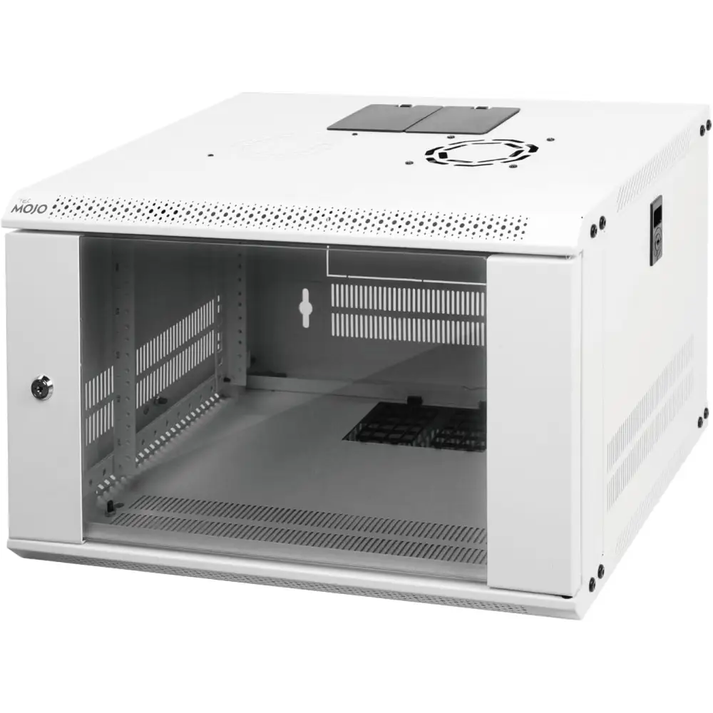 Tecmojo 6RU Wall Mount Network Cabinet 450mm Deep Data Server Rack Enclosure with Lockable Glass Door and Side Panels