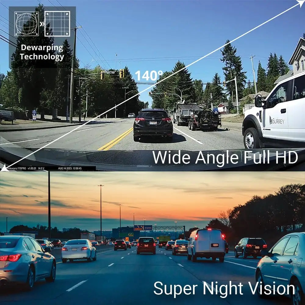 THINKWARE F70 PRO Dash Cam, 1080P Full HD WiFi Dashcam for Car Camera, Compact Design, Super Night Vision, G-Sensor, Smart Parking Mode, Safety Camera Alert, Integrated Thermal...