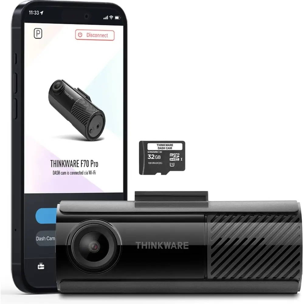 THINKWARE F70 PRO Dash Cam, 1080P Full HD WiFi Dashcam for Car Camera, Compact Design, Super Night Vision, G-Sensor, Smart Parking Mode, Safety Camera Alert, Integrated Thermal...