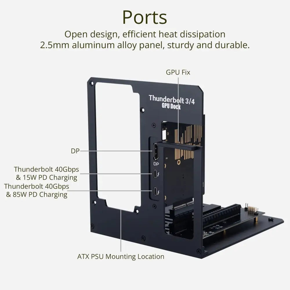 Thunderbolt3/4 USB4 Egpu Enclosure 40Gbps Compatible with Win/Linux/Macos, Pcie External GPU Dock with PD 85W Using DC/ATX PSU, Support NVIDIA/AMD GPU and Daisy Chain