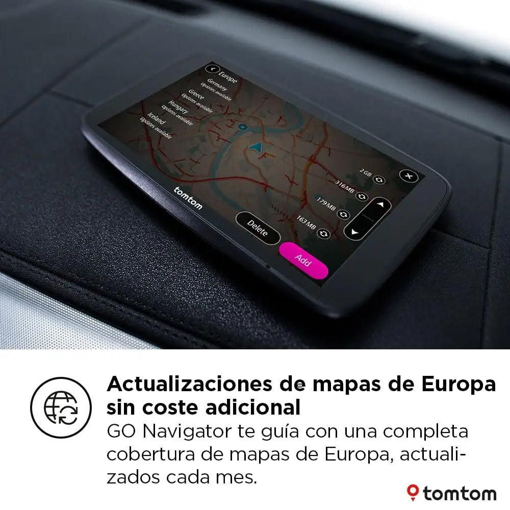 TomTom GO Navigator Car Sat Nav (Extra Large 7 Inch Display, Avoid Jams Thanks to TomTom Traffic, Maps of Europe, Wi-Fi Updates, Premium Services, Unique Magnetic Holder)