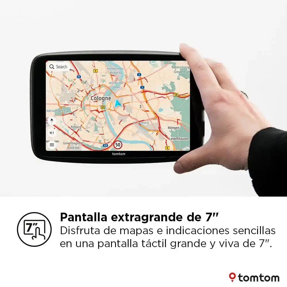 TomTom GO Navigator Car Sat Nav (Extra Large 7 Inch Display, Avoid Jams Thanks to TomTom Traffic, Maps of Europe, Wi-Fi Updates, Premium Services, Unique Magnetic Holder)