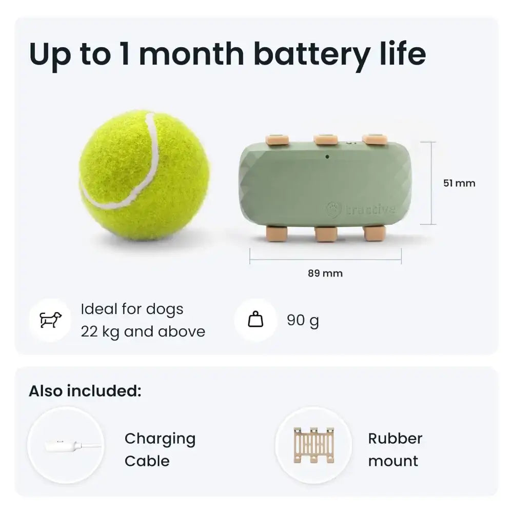 Tractive Dog XL GPS Tracker for Large Dogs, Green