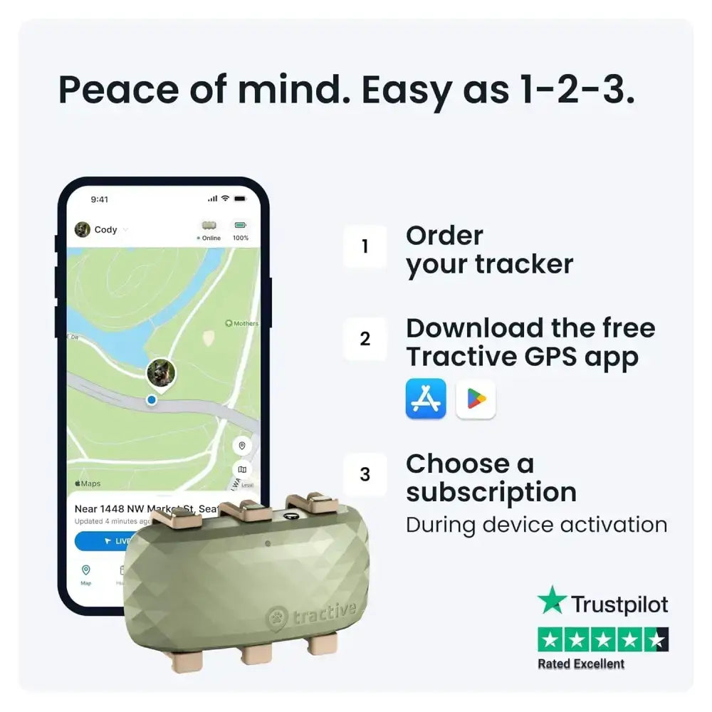 Tractive Dog XL GPS Tracker for Large Dogs, Green