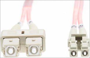 0.5M LC-SC OM1 Multimode Fiber Optic Cable - Salmon Pink