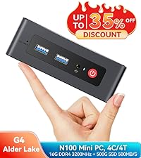 Mini PC Intel 12th Gen N100(up to 3.4GHz) 16G RAM 500G SSD Dual 2.5G LAN Desktop Computer HDMI 4K