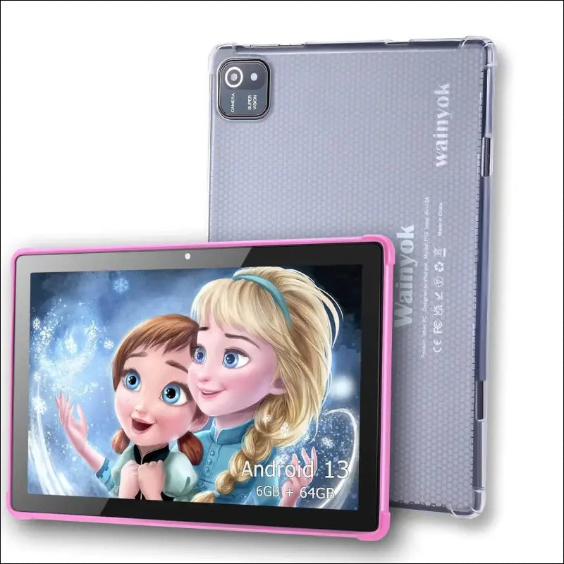 10.1 Inch Android 13 Tablet Kids Tablets: 6GB + 64GB, 1TB Expandable | 2.0GHz Octa-Core, Dual Cameras (5MP+8MP), HD IPS Screen, WiFi 5, Bluetooth 5.0, GMS Certified, Pink