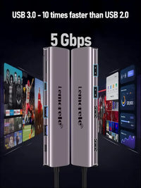 10-in-1 USB C Docking Station Dual Monitors for Windows,Dual HDMI Adapter 4 USB 3.0/2.0, 100W PD, USB-C Data,SD/TF for Dell XPS 13/15, Lenovo Yoga,etc