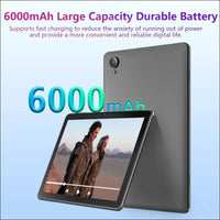10 Inch Tablet, Android 14 with 12GB RAM+128GB ROM(Expand to 1TB), Octa Core 1280 * 800 IPS HD Display Android Tablet, Unisoc A523 CPU, 5G/2.4G WiFi, Dual 5MP+8MP Camera,(Gray)