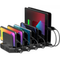 10-Port USB Charging Station, 60W Fast Multi USB Charger with SmartIC Tech, Black, Compatible with iPad, Tablet, Kindle, Cell Phone